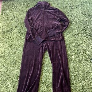 brown velvet track suit